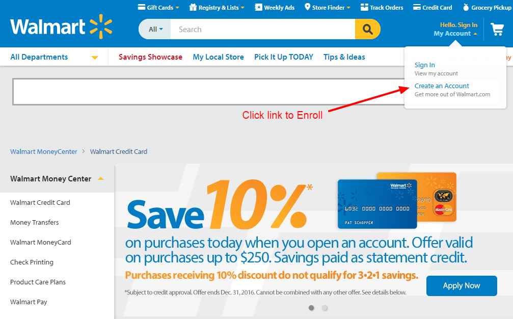 Walmart Credit Card Online Login CC Bank