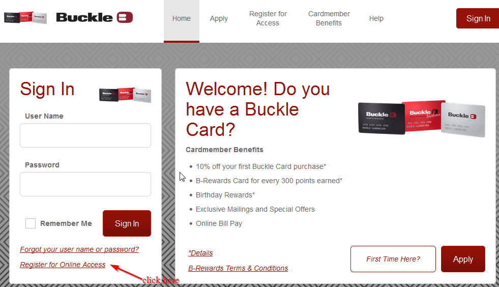 Buckle Credit Card Online Login CC Bank