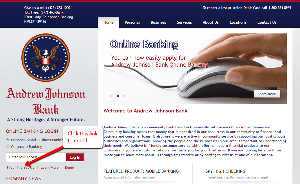 Andrew Johnson Bank Online Banking Login CC Bank