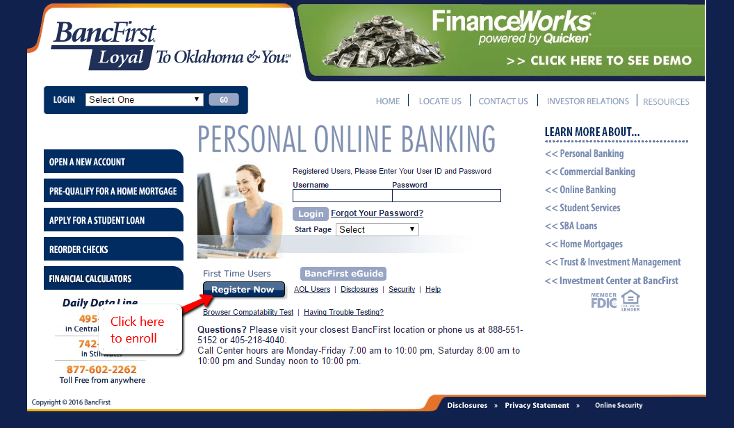 BancFirst Online Banking Login CC Bank