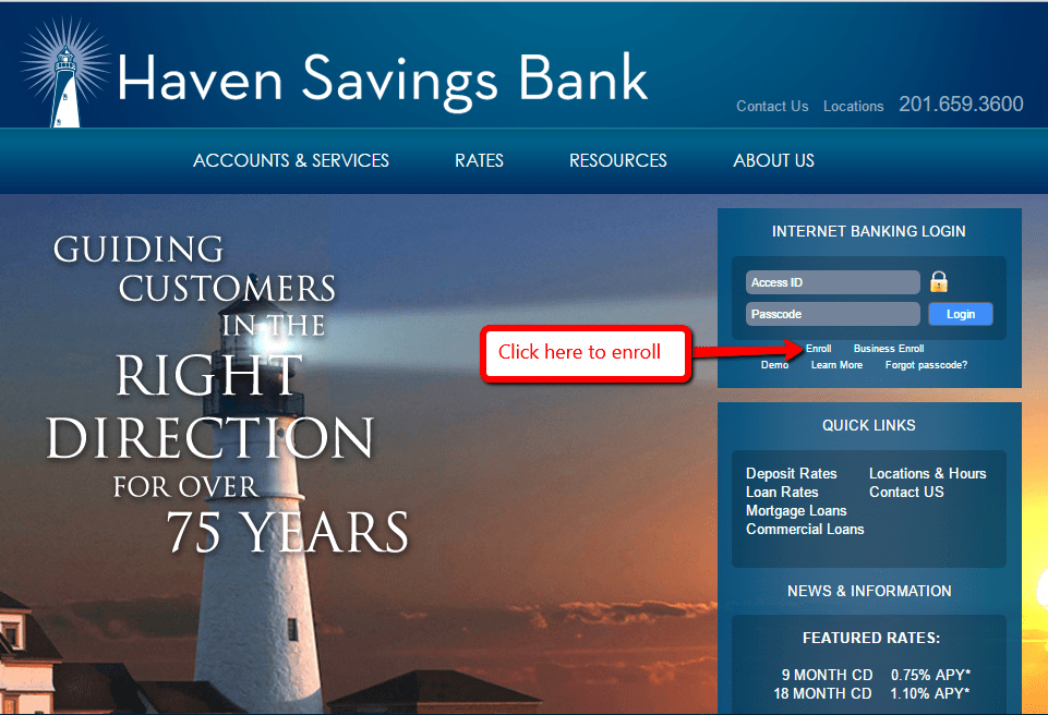 Haven Savings Bank Online Banking Login CC Bank