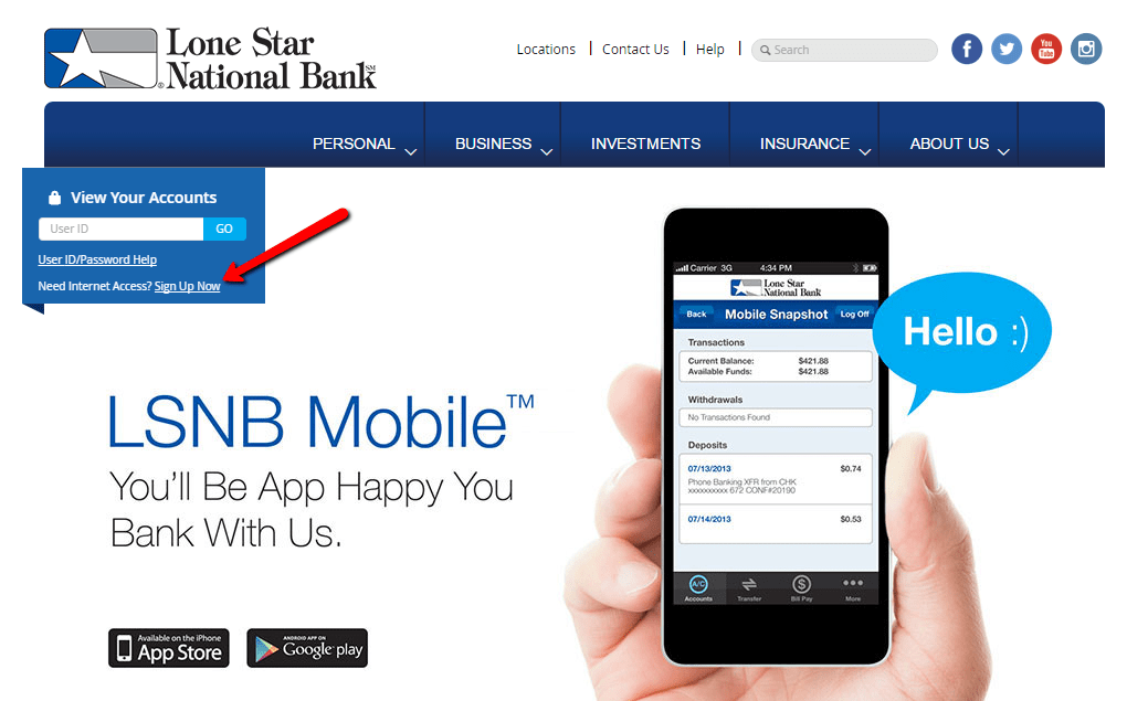 Lone Star National Bank Online Banking Login CC Bank