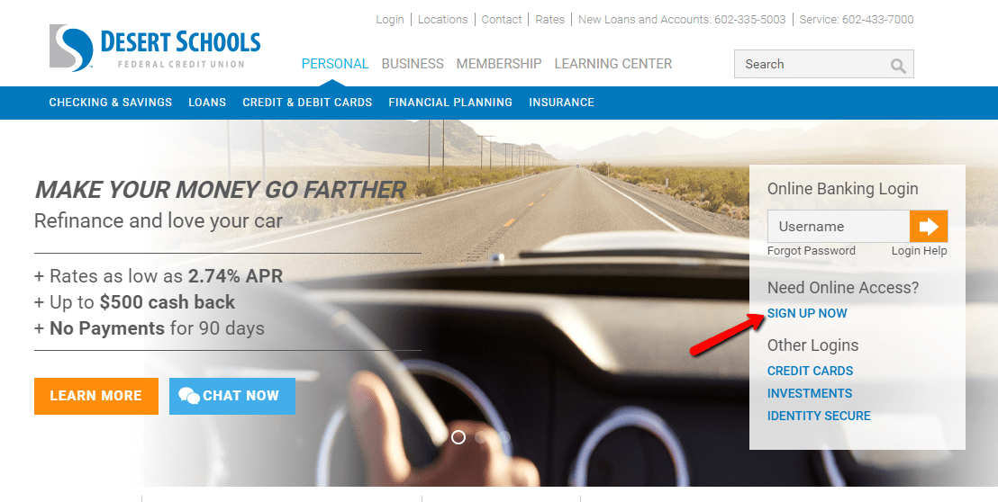 Desert Schools Federal Credit Union Online Banking Login CC Bank