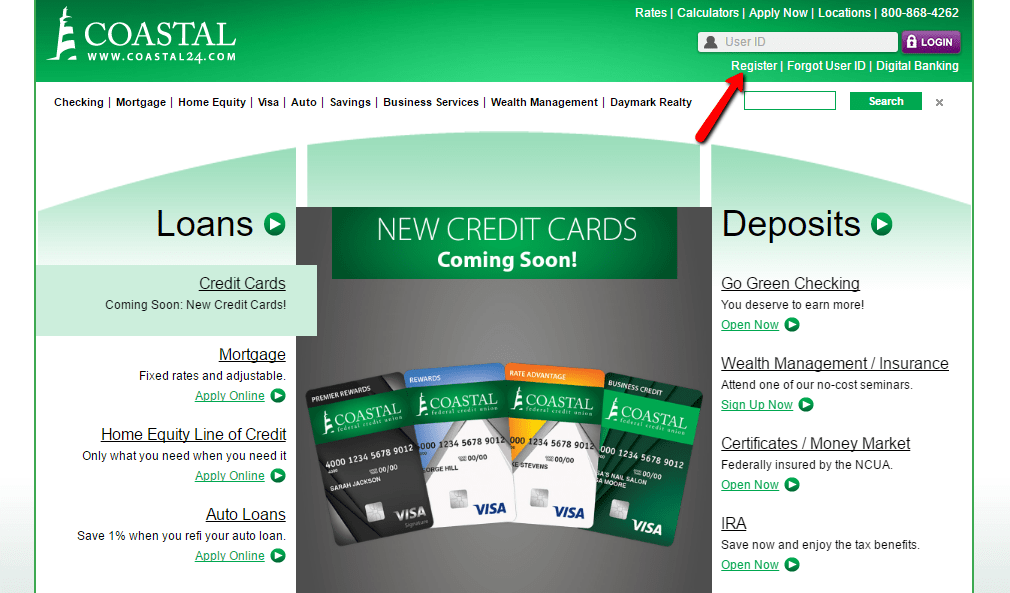 Coastal Federal Credit Union Online Banking Login CC Bank