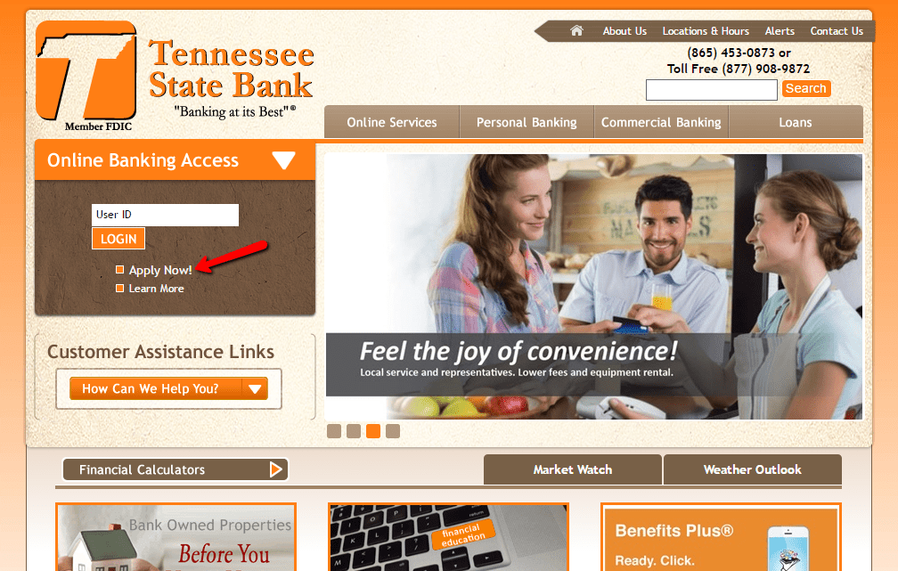Tennessee State Bank Online Banking Login CC Bank
