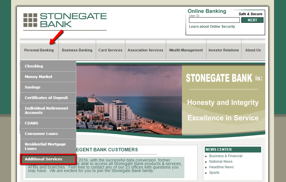 Stonegate Bank Online Banking Login CC Bank