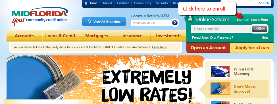 MIDFLORIDA Credit Union Online Baking Login CC Bank