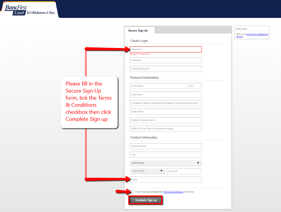 BancFirst Online Banking Login CC Bank