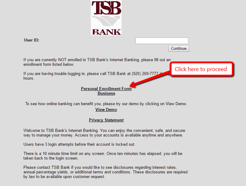 TSB Bank Online Banking Login CC Bank