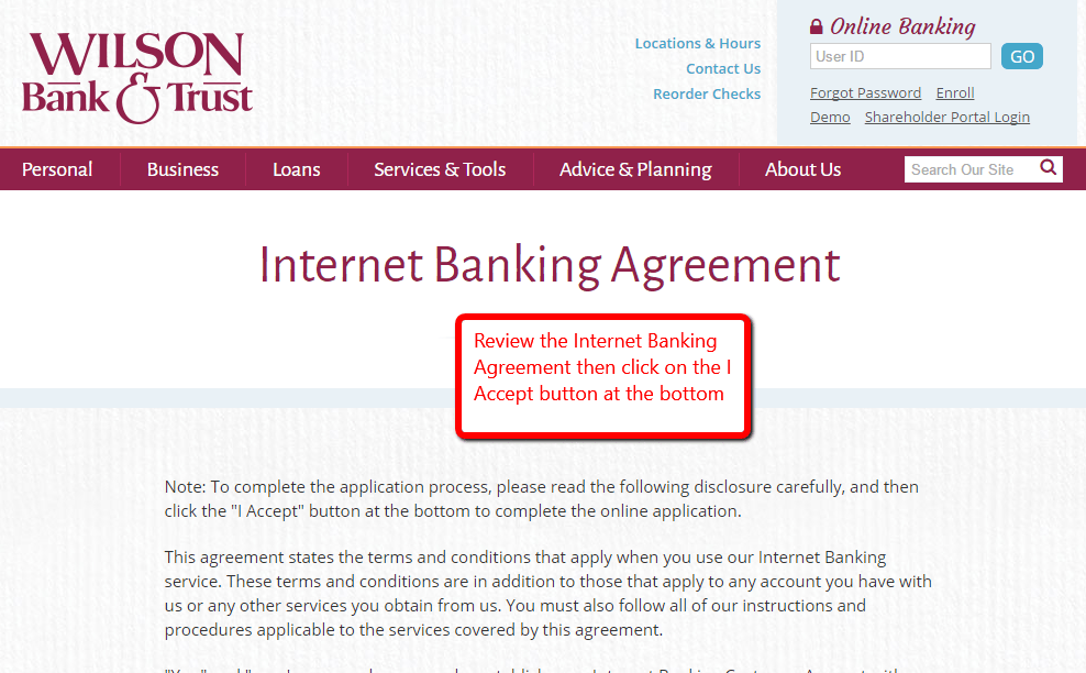 Wilson Bank and Trust Online Banking Login CC Bank