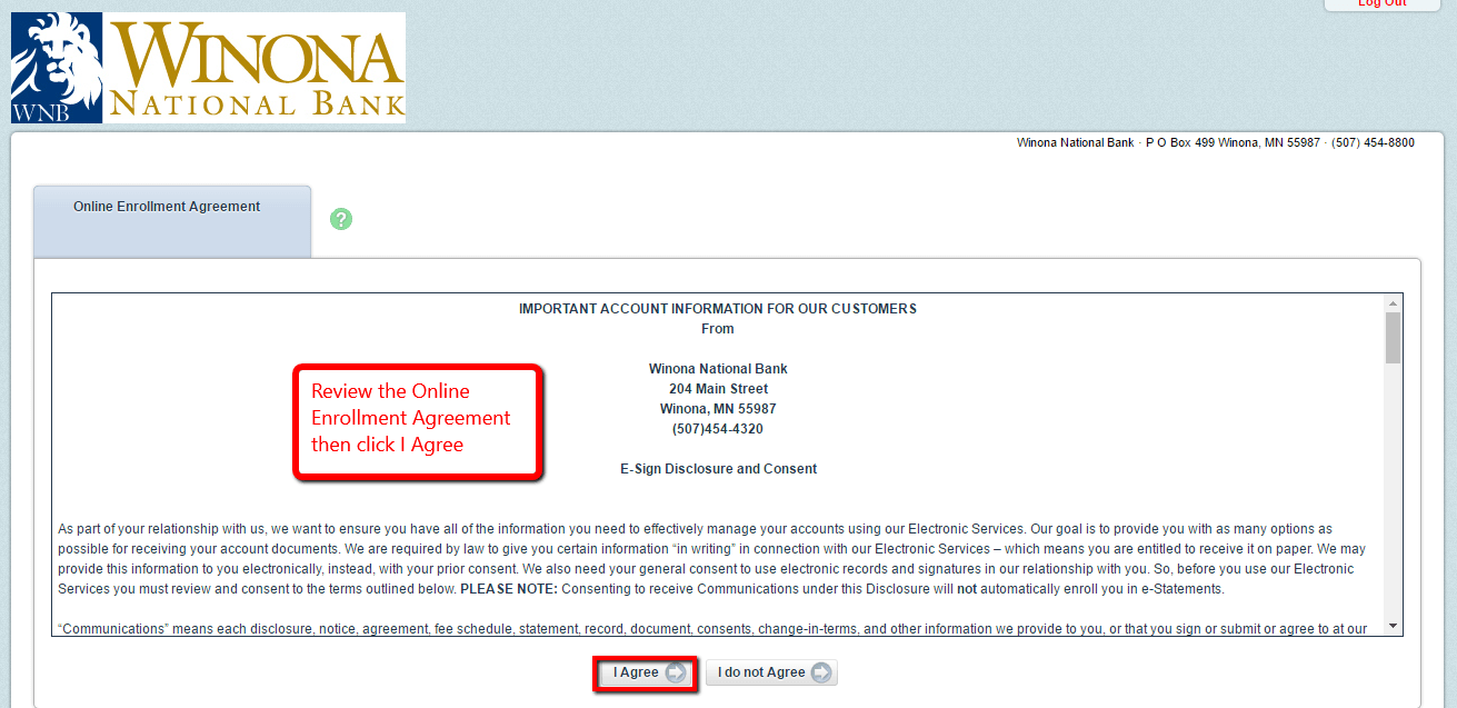 Winona National Bank Online Banking Login CC Bank