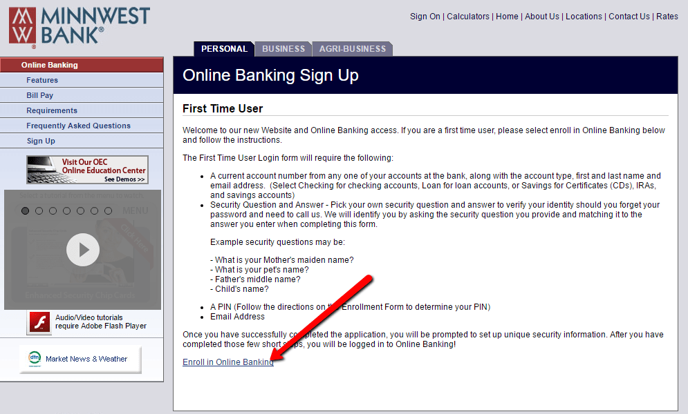 Minnwest Bank Online Banking Login CC Bank