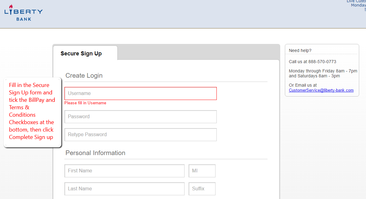 Liberty Bank Online Banking Login CC Bank