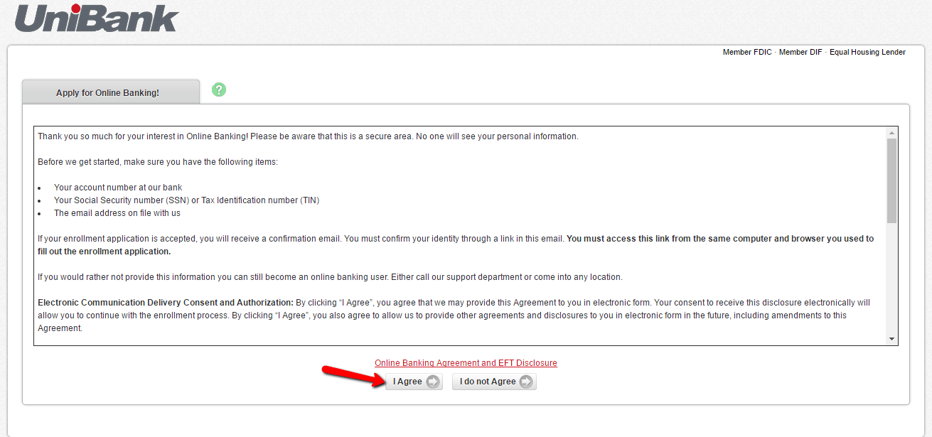 UniBank Online Banking Login CC Bank