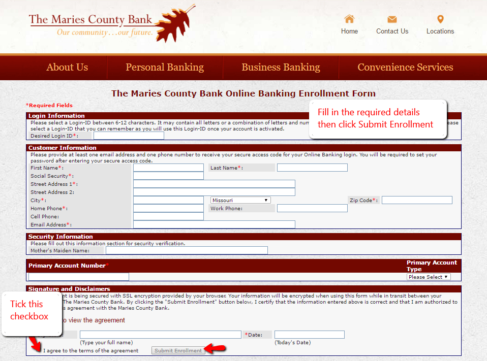 Maries County Bank Online Banking Login CC Bank