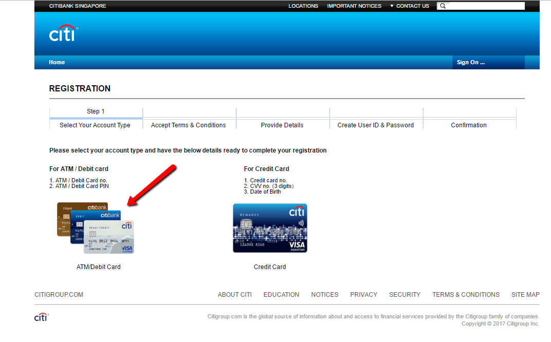 Citibank Singapore Online Banking Login CC Bank