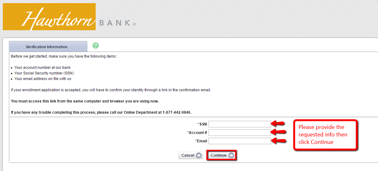 Hawthorn Bank Online Banking Login CC Bank