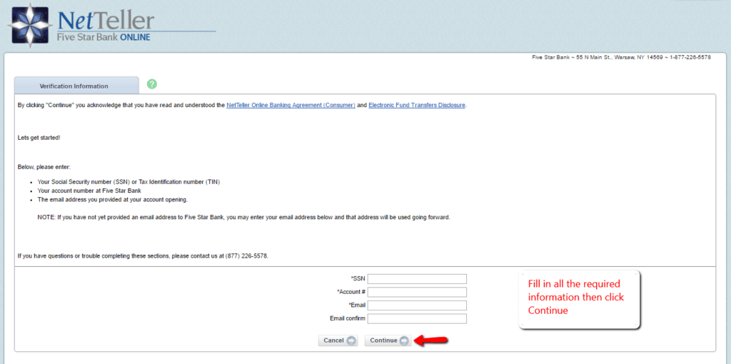 Five Star Bank Online Banking Login CC Bank
