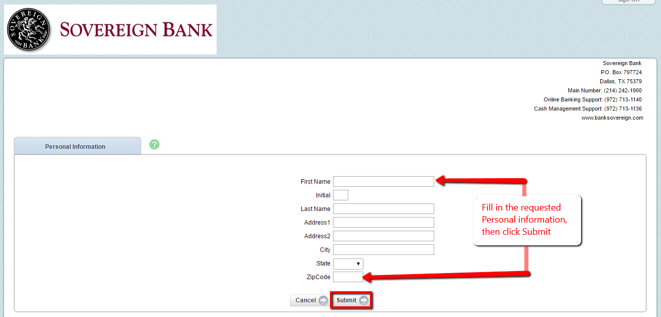 Sovereign Bank Online Banking Login CC Bank
