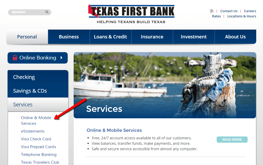 Texas First Bank Online Banking Login CC Bank