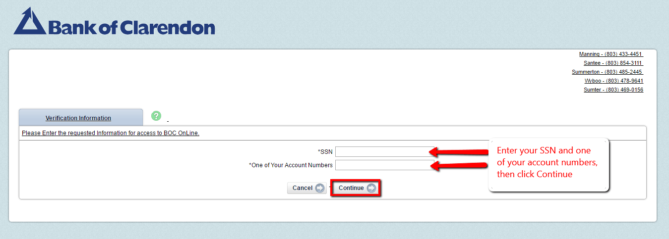The Bank of Clarendon Online Banking Login CC Bank