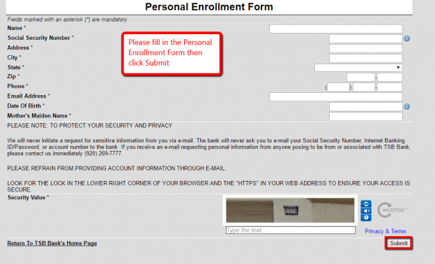 TSB Bank Online Banking Login CC Bank