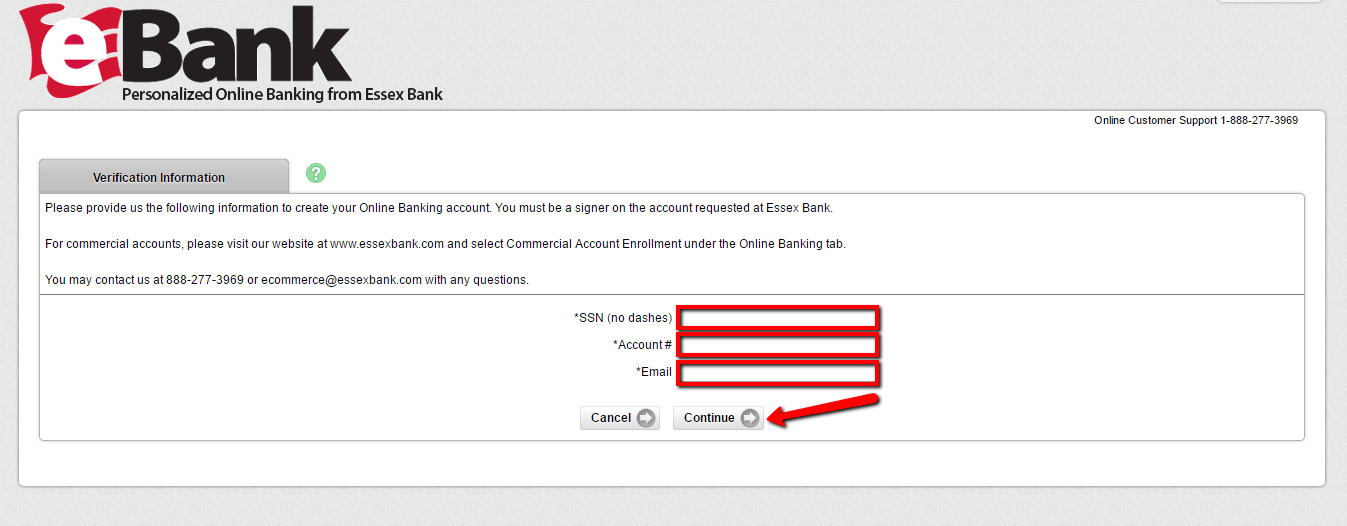 Essex Bank Online Banking Login CC Bank