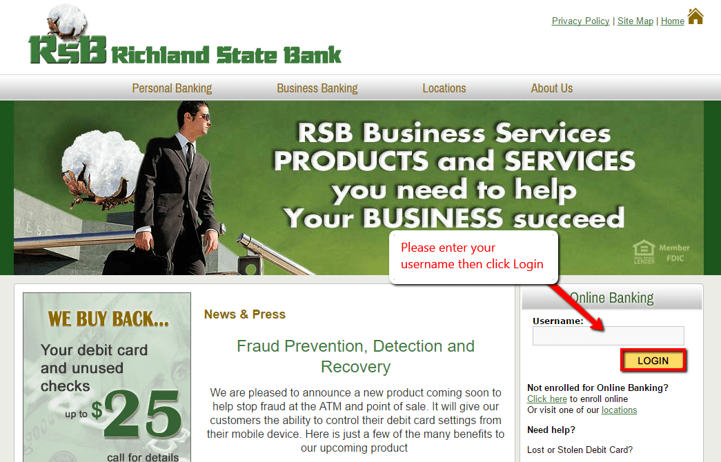 Richland State Bank Online Banking Login CC Bank
