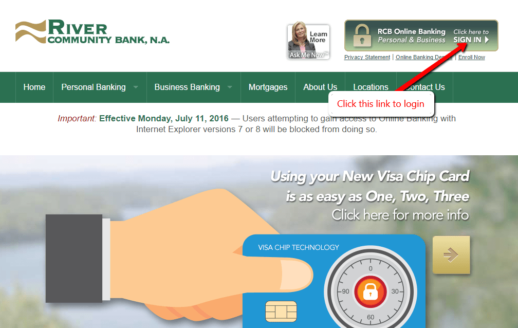 River Community Bank Online Banking Login CC Bank