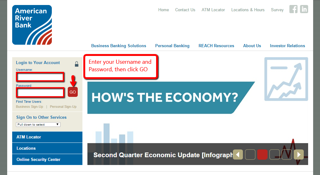 American River Bank Online Banking Login CC Bank