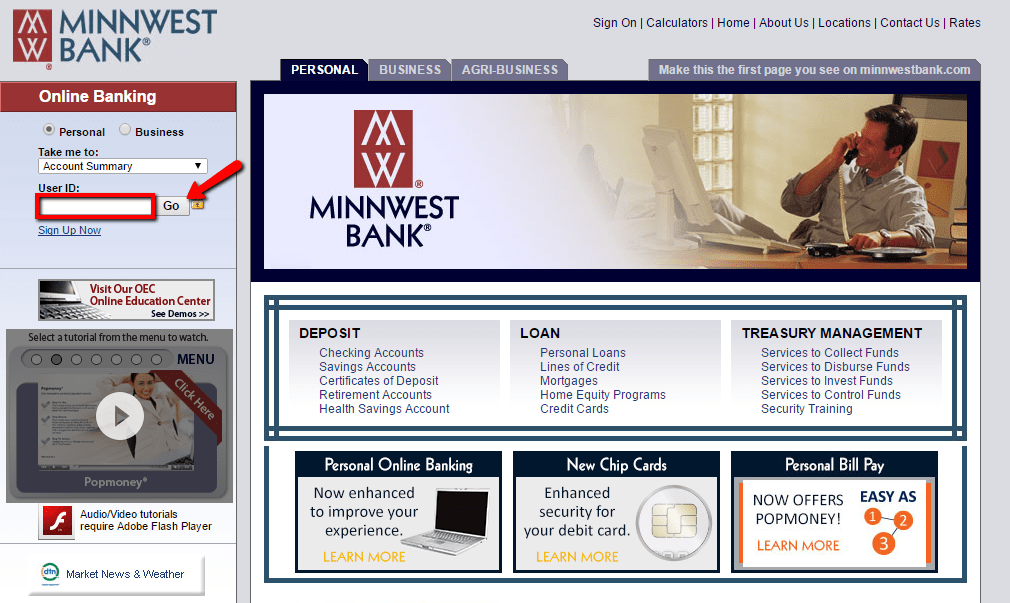 Minnwest Bank Online Banking Login CC Bank