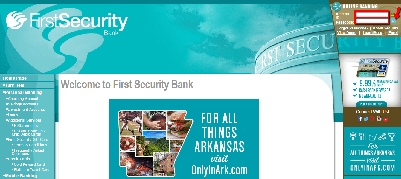 First Security Bank Online Banking Login CC Bank