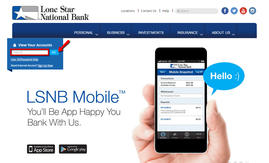 Lone Star National Bank Online Banking Login CC Bank
