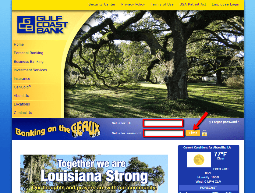Gulf Coast Bank Online Banking Login CC Bank