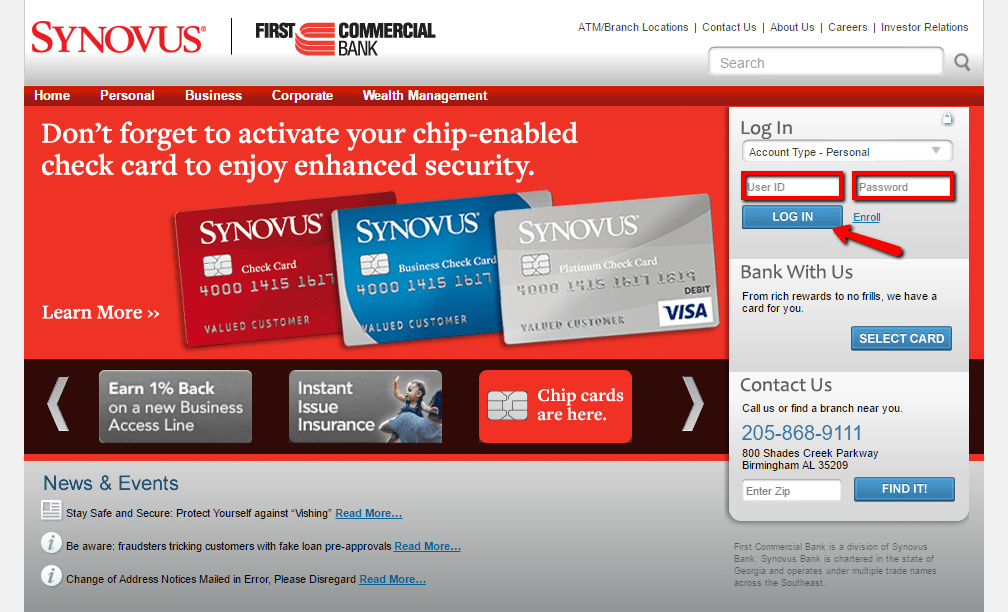 First Commercial Bank Online Banking Login CC Bank