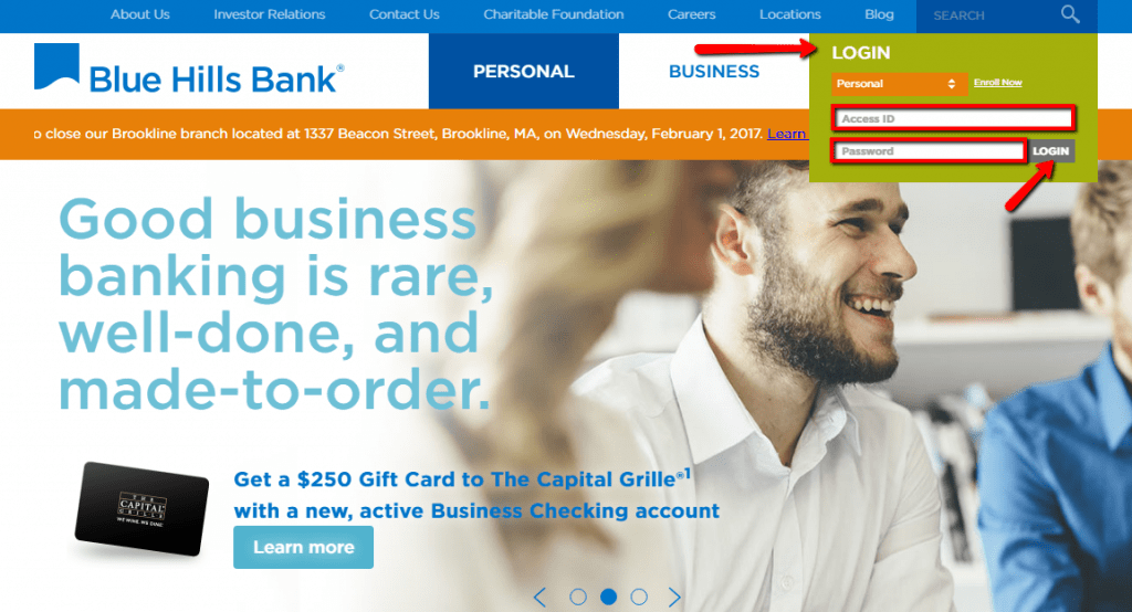 Blue Hills Bank Online Banking Login CC Bank