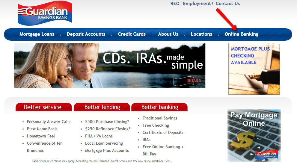 Guardian Savings Bank Online Banking Login CC Bank