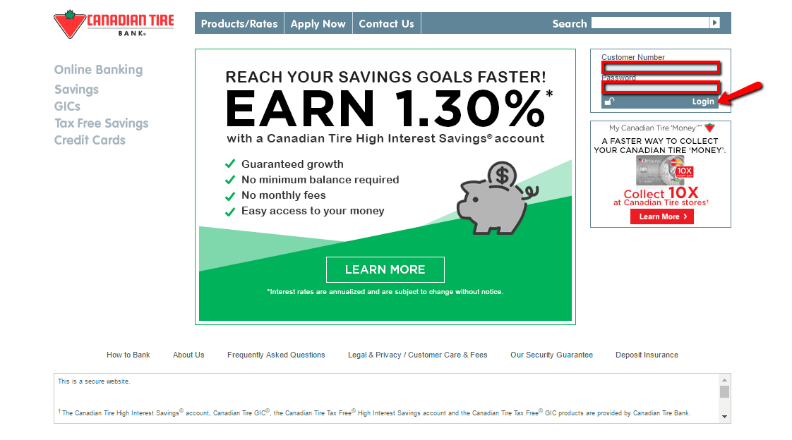 Canadian Tire Bank Online Banking Login CC Bank