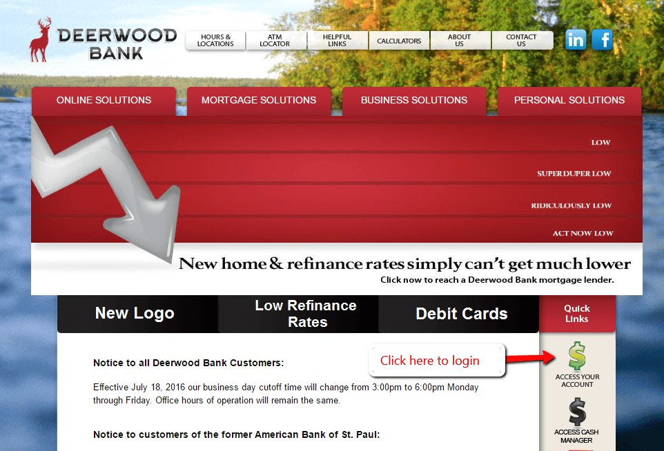 Deerwood Bank Online Banking Login CC Bank