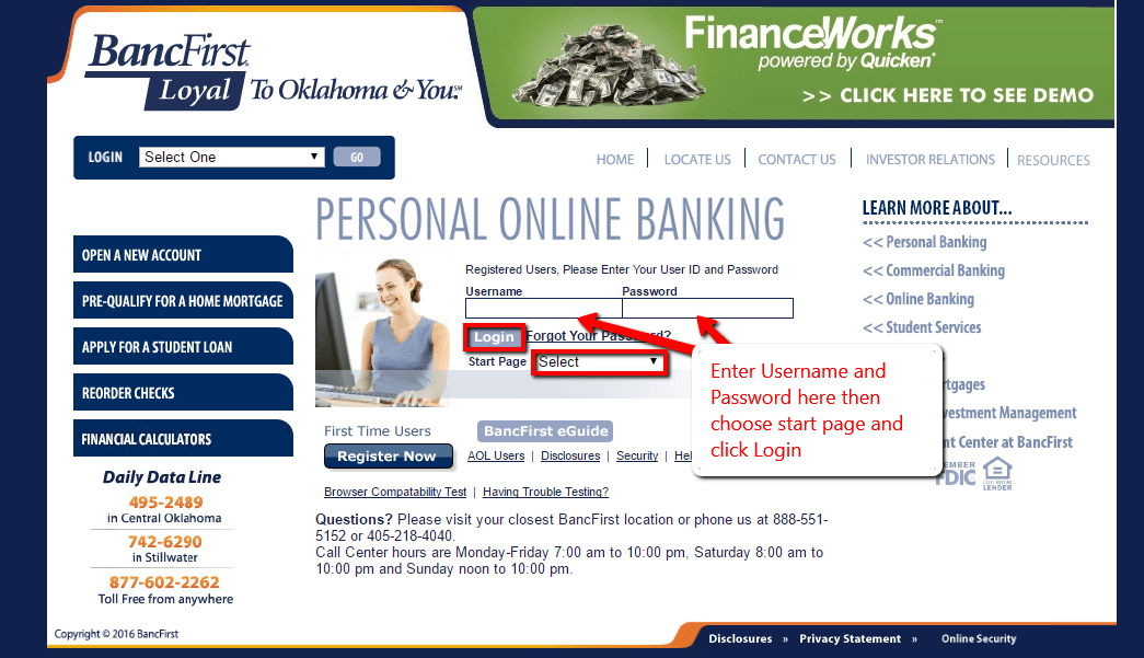 BancFirst Online Banking Login CC Bank