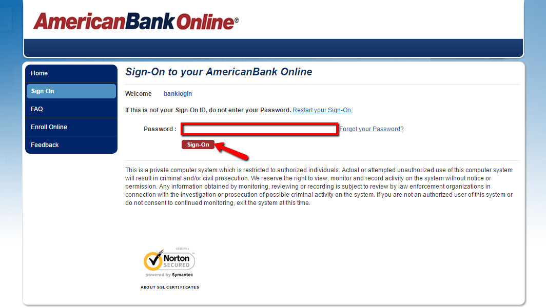 American Bank Online Banking Login CC Bank