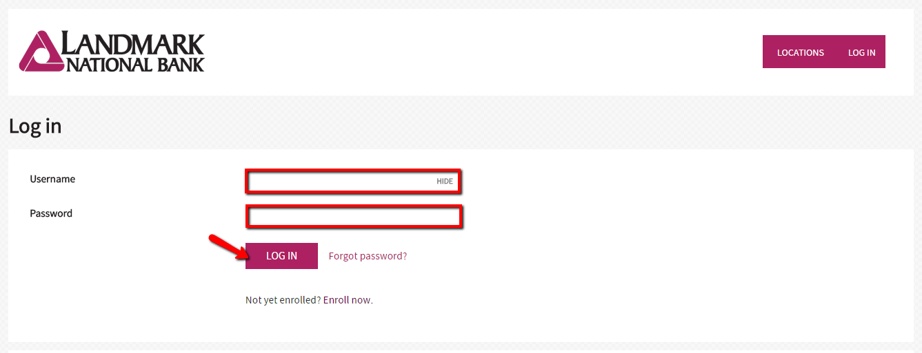 Landmark National Bank Online Banking Login CC Bank