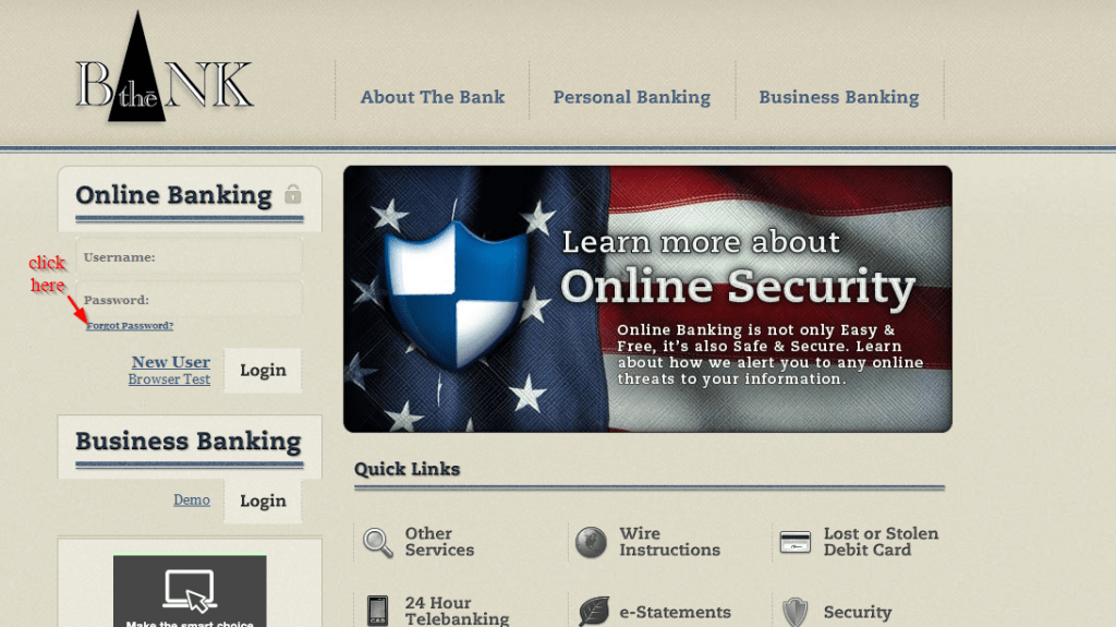 The Bank Online Banking Login CC Bank