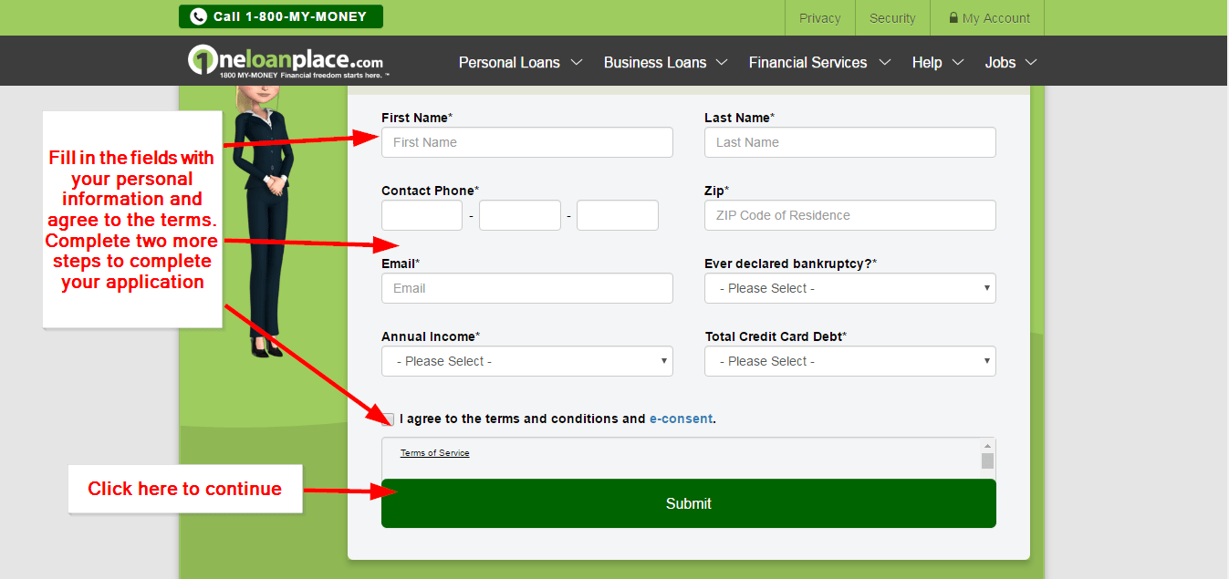 One Loan Place [Payday / Personal] Loan Online Login CC Bank