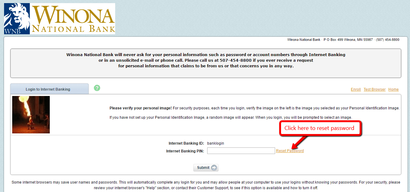 Winona National Bank Online Banking Login CC Bank