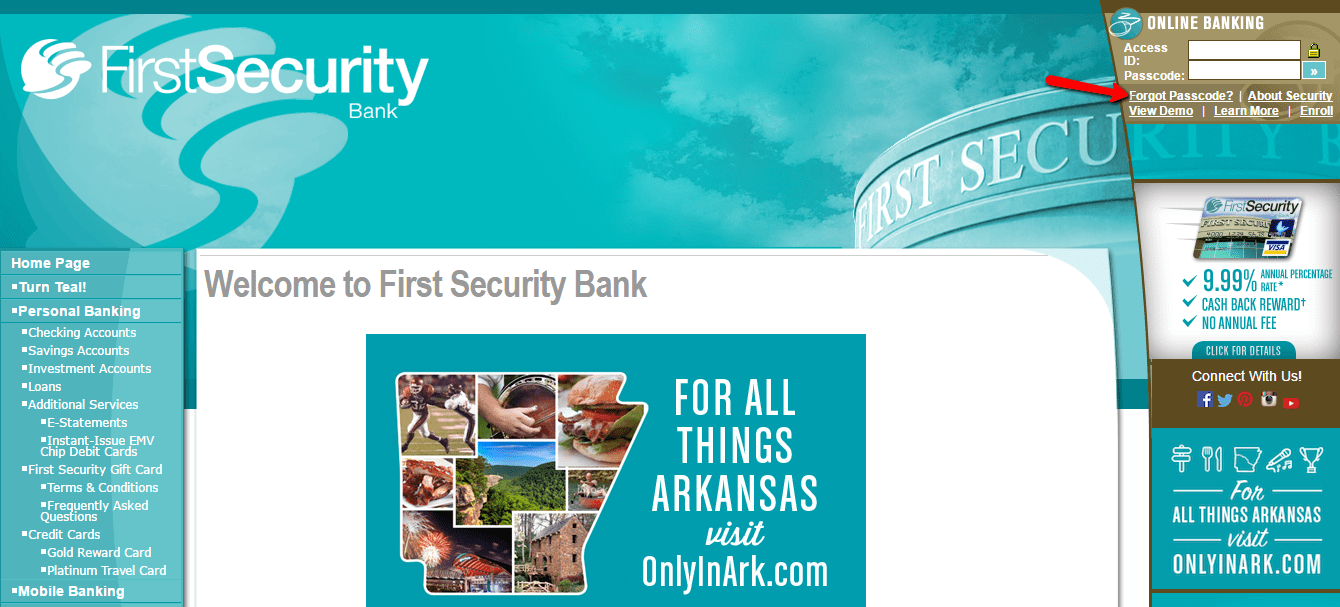First Security Bank Online Banking Login CC Bank