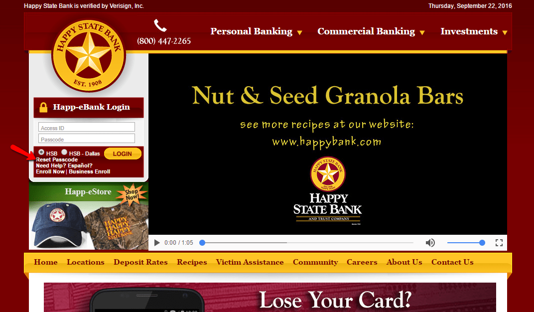 Happy State Bank Online Banking Login CC Bank