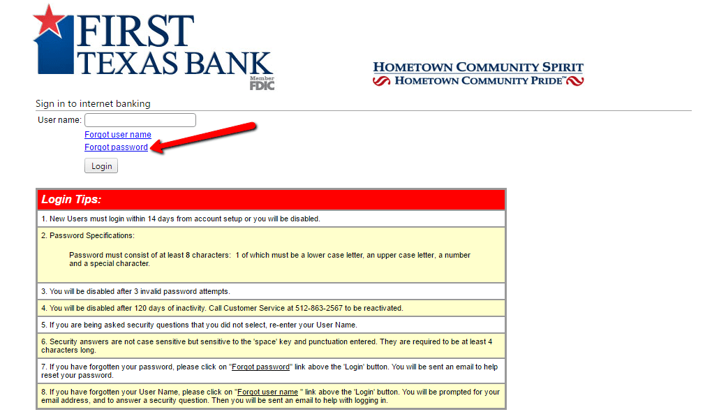 First Texas Bank Online Banking Login CC Bank
