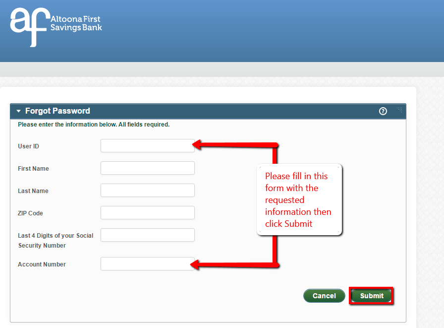 Altoona First Savings Bank Online Banking Login CC Bank