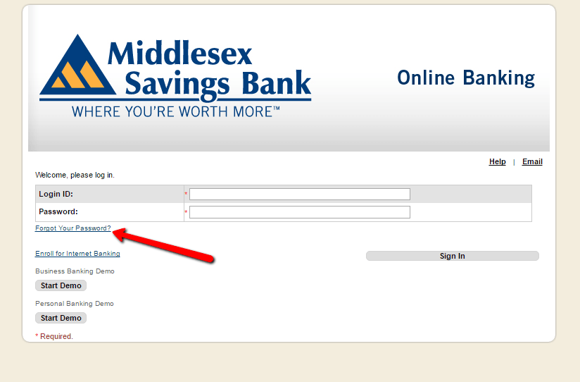 Middlesex Savings Bank Online Banking Login CC Bank